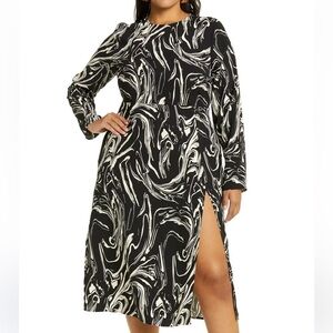 Black and White Swirl Pattern Dress